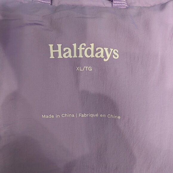 Halfdays Nellie Packable Puffer Lilac Purple Lightweight Oversize Crop Jacket XL - Picture 10 of 16